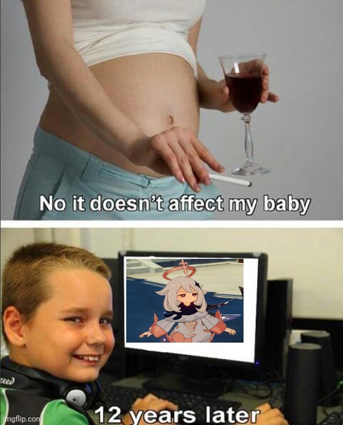 That's a genshit impact character | image tagged in no it doesn't affect my baby | made w/ Imgflip meme maker