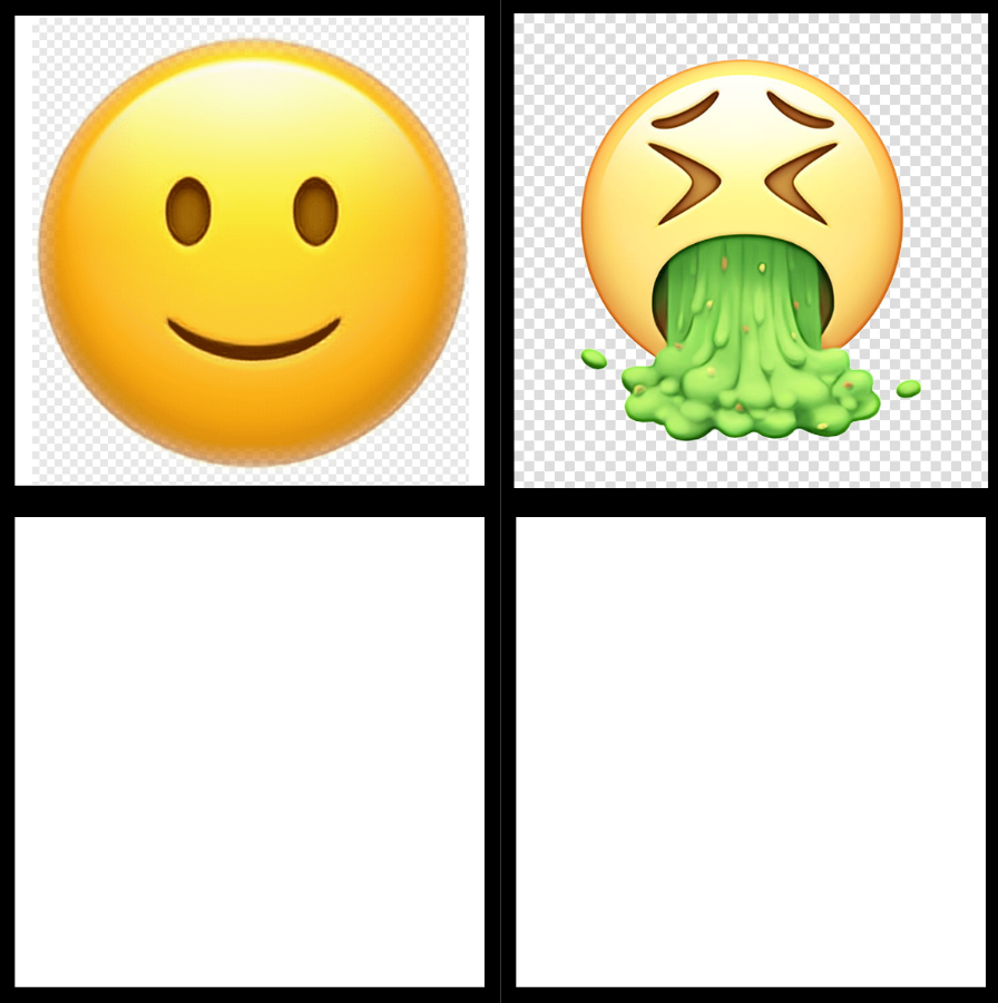 happy and vomit Blank Meme Template