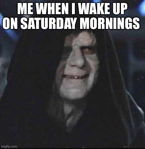 Sidious Error |  ME WHEN I WAKE UP ON SATURDAY MORNINGS | image tagged in memes,sidious error | made w/ Imgflip meme maker