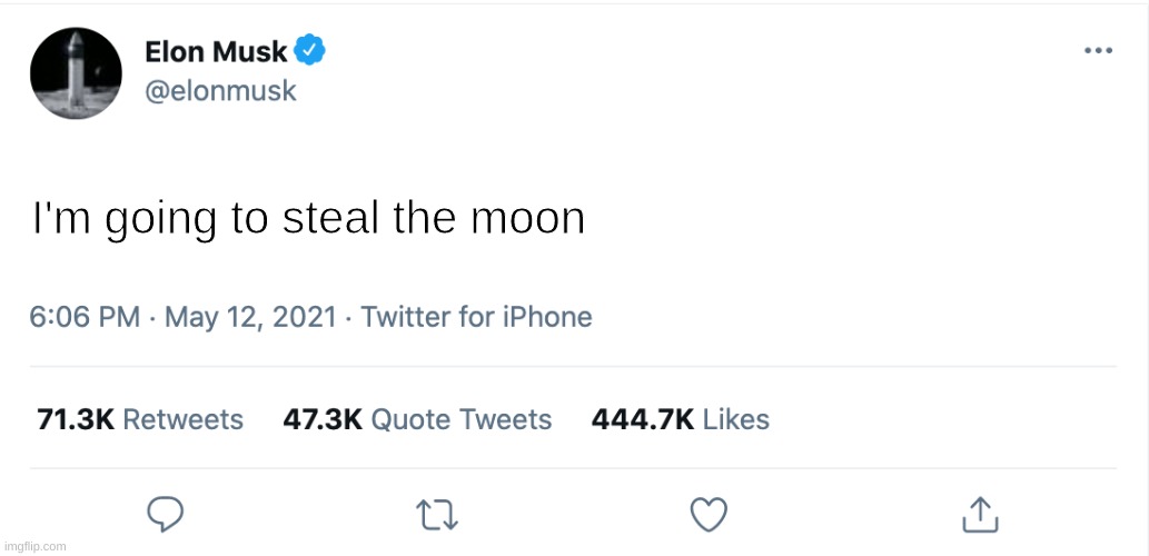 Joe | I'm going to steal the moon | image tagged in elon musk blank tweet | made w/ Imgflip meme maker