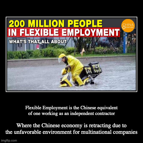 Flexible Employment | image tagged in demotivationals,work,china | made w/ Imgflip demotivational maker