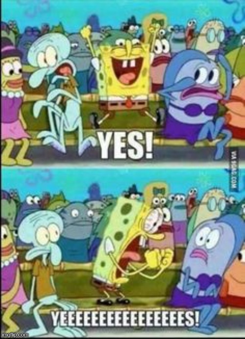 Spongebob YESS | image tagged in spongebob yess | made w/ Imgflip meme maker