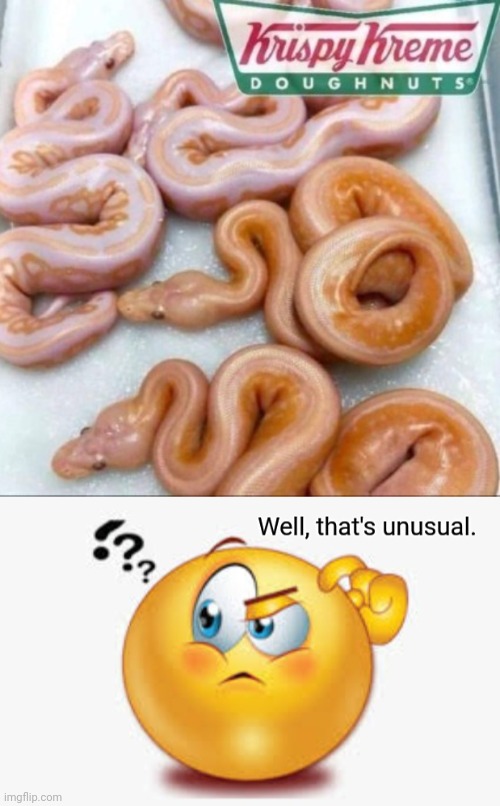 Donuts | image tagged in well that's unusual,krispy kreme,snake,donuts,doughnuts,memes | made w/ Imgflip meme maker