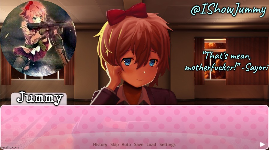 Jummy’s Sayori temp (thx momm- i mean Sayore) Blank Meme Template