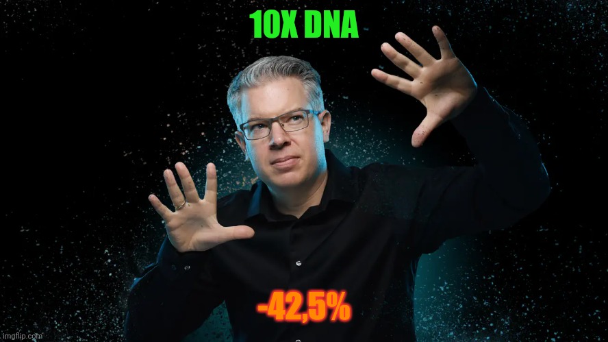 10X DNA; -42,5% | made w/ Imgflip meme maker