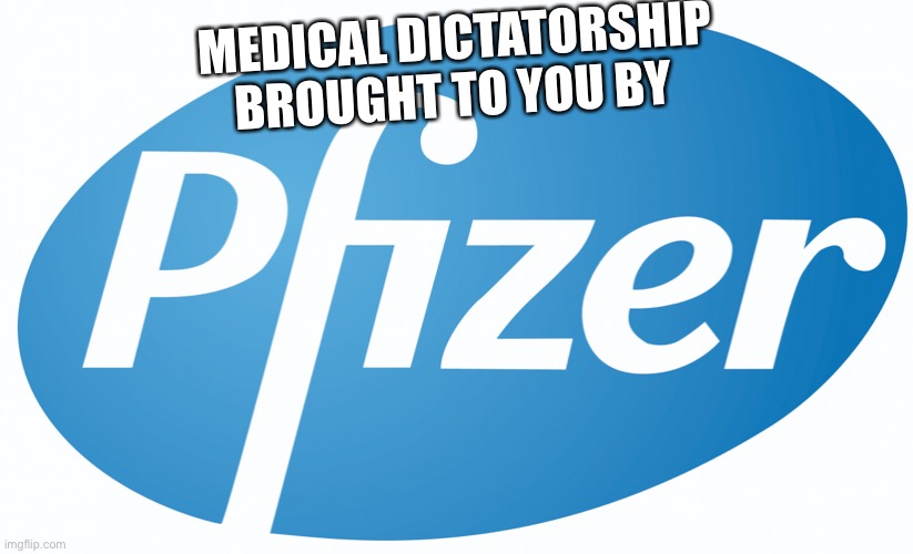pfizer | MEDICAL DICTATORSHIP BROUGHT TO YOU BY | image tagged in pfizer | made w/ Imgflip meme maker