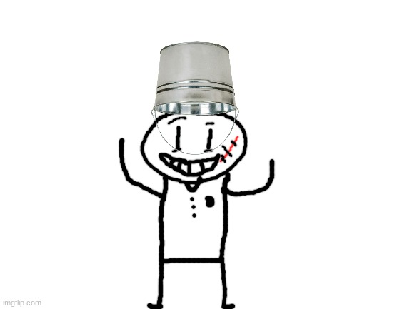 sammys bucket hat! | image tagged in blank white template,sammy,bucket,funny,oc,drawing | made w/ Imgflip meme maker