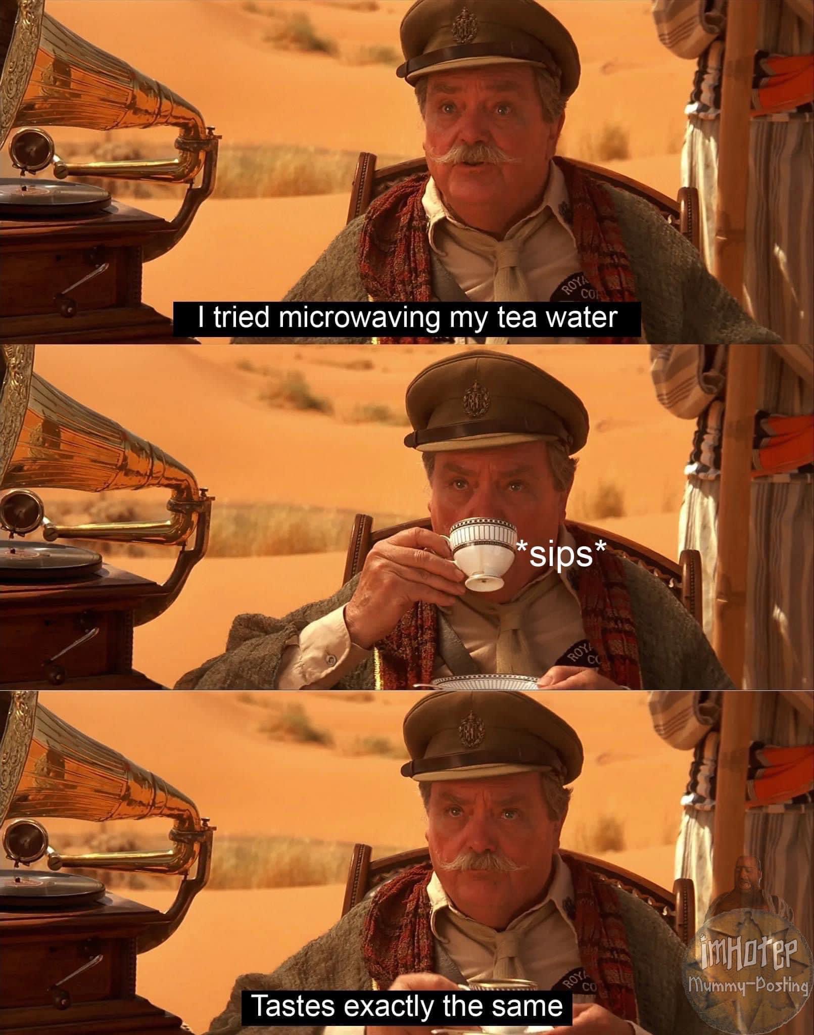 Microwaving my tea water Blank Meme Template