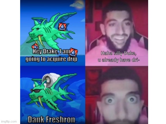 dank freshron | image tagged in terraria,memes,dukefishron | made w/ Imgflip meme maker