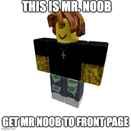 POBLIC ANOUNCEMENT | THIS IS MR. NOOB; GET MR NOOB TO FRONT PAGE | image tagged in funny | made w/ Imgflip meme maker