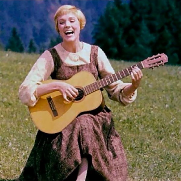 High Quality Julie Andrews Sound of Music Guitar Favorite Things Blank Meme Template