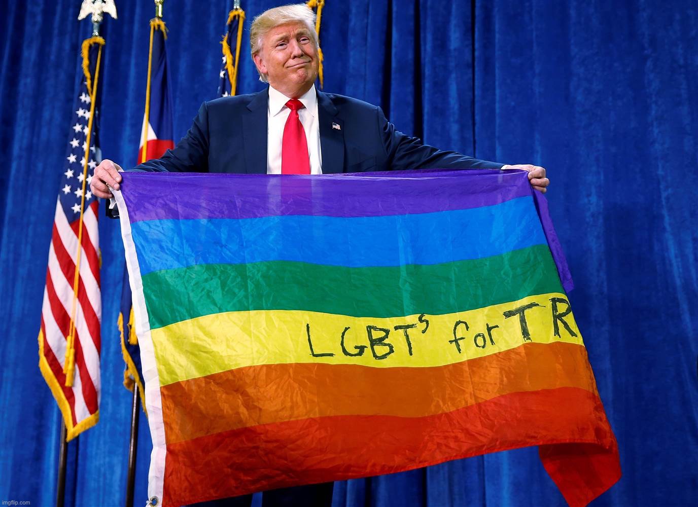 Trump LGBT flag | image tagged in trump lgbt flag | made w/ Imgflip meme maker