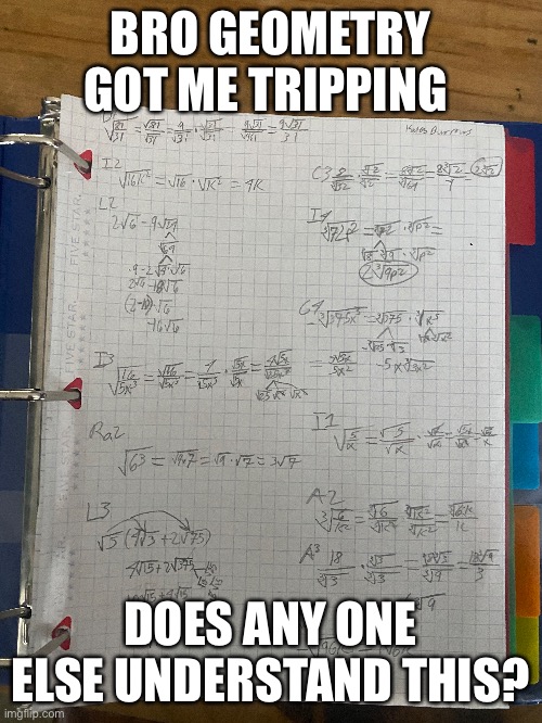 When ur a freshmen in high school geometry |  BRO GEOMETRY GOT ME TRIPPING; DOES ANY ONE ELSE UNDERSTAND THIS? | image tagged in school meme | made w/ Imgflip meme maker