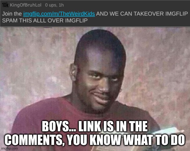 BOYS... LINK IS IN THE COMMENTS, YOU KNOW WHAT TO DO | image tagged in poetry | made w/ Imgflip meme maker