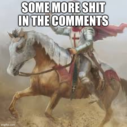 Brave crusader | SOME MORE SHIT IN THE COMMENTS | image tagged in brave crusader | made w/ Imgflip meme maker