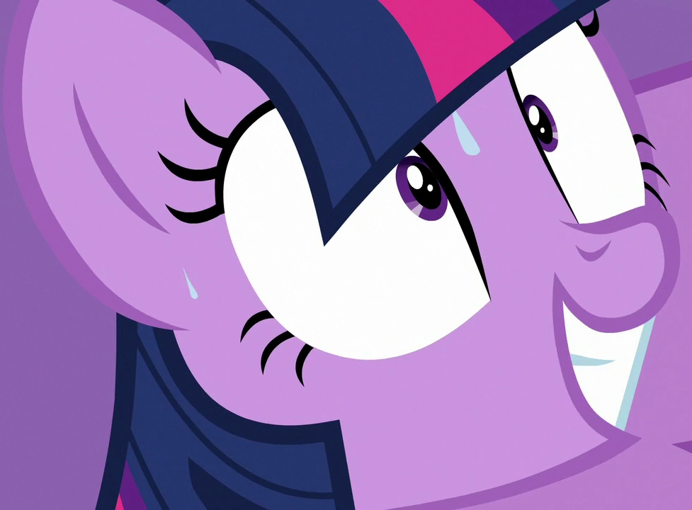 twilight sparkle's nervous face close up Blank Meme Template