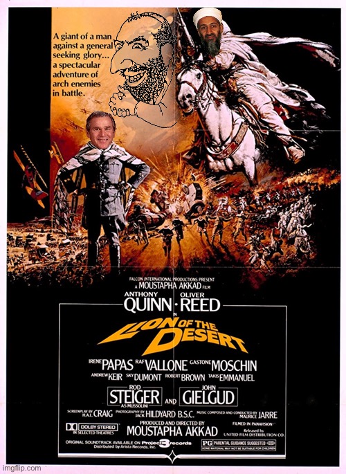 This movie is dedicated to the brave mujahideen fighters of Afghanistan | image tagged in osama bin laden,george bush | made w/ Imgflip meme maker