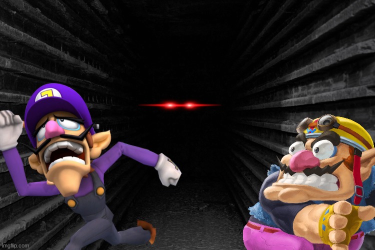 Wario and Waluigi dies by an mysterious creature in a dark hallway.mp3 | image tagged in wario dies,wario,waluigi,creatures,hallway,dark | made w/ Imgflip meme maker