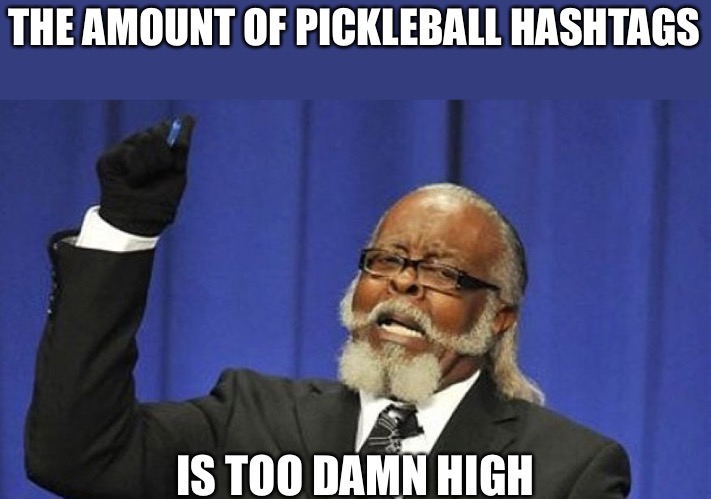 Jimmy McMillan | THE AMOUNT OF PICKLEBALL HASHTAGS; IS TOO DAMN HIGH | image tagged in jimmy mcmillan | made w/ Imgflip meme maker