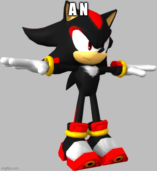 shadow the hedgehog t pose | A N | image tagged in shadow the hedgehog t pose | made w/ Imgflip meme maker