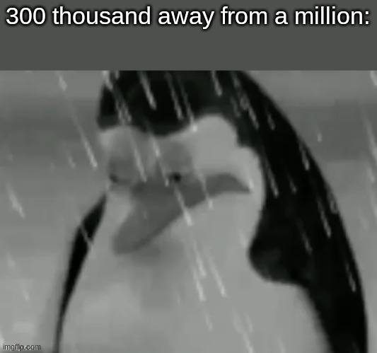 the sad | 300 thousand away from a million: | image tagged in the sad | made w/ Imgflip meme maker