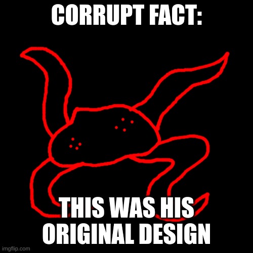Blank Transparent Square | CORRUPT FACT:; THIS WAS HIS ORIGINAL DESIGN | image tagged in memes,blank transparent square | made w/ Imgflip meme maker