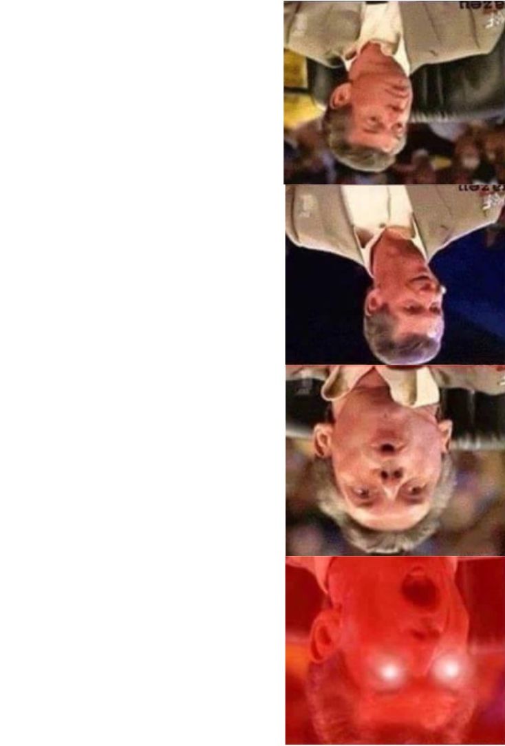Upside down Vince McMahon 4-panel Blank Meme Template