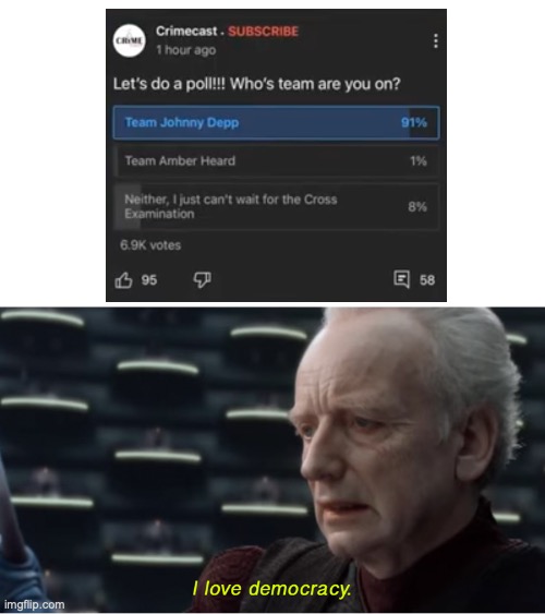 ah | image tagged in i love democracy | made w/ Imgflip meme maker