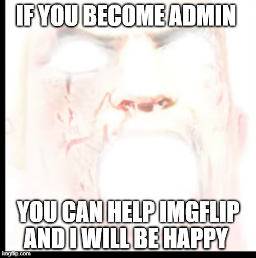 IF YOU BECOME ADMIN YOU CAN HELP IMGFLIP AND I WILL BE HAPPY | made w/ Imgflip meme maker