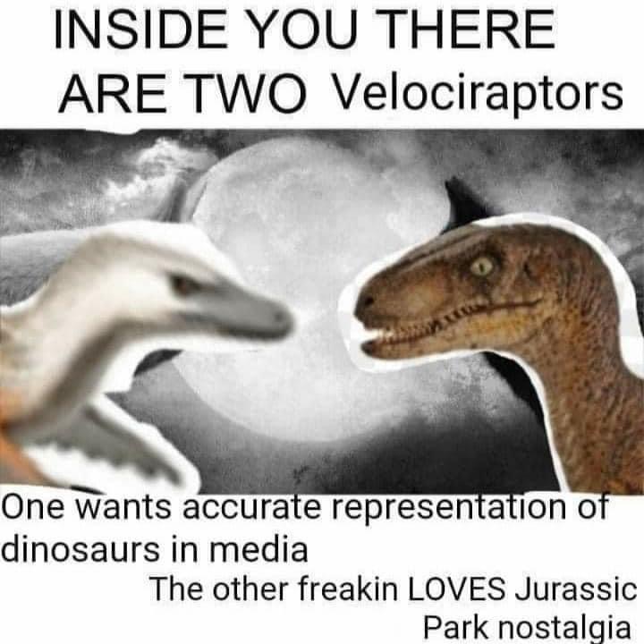 Two Velociraptors Blank Meme Template
