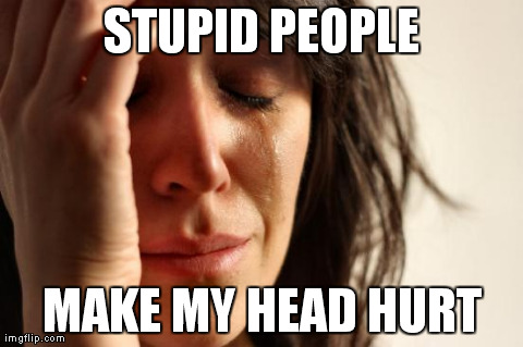 First World Problems Meme | STUPID PEOPLE MAKE MY HEAD HURT | image tagged in memes,first world problems | made w/ Imgflip meme maker