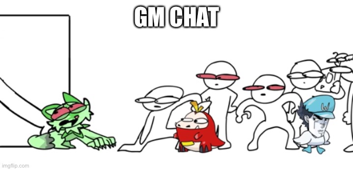 Weed cat goes to brazil | GM CHAT | image tagged in weed cat goes to brazil | made w/ Imgflip meme maker