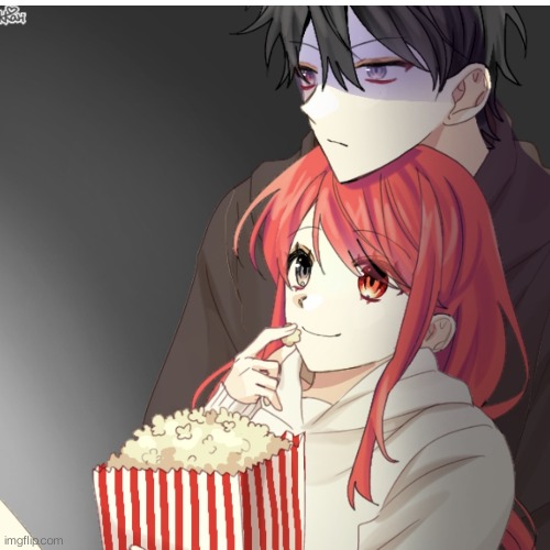 Rin and her brother Riot watching a movie together | made w/ Imgflip meme maker