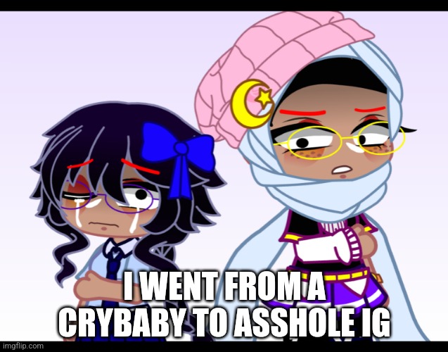 vent post :] | I WENT FROM A CRYBABY TO ASSHOLE IG | made w/ Imgflip meme maker