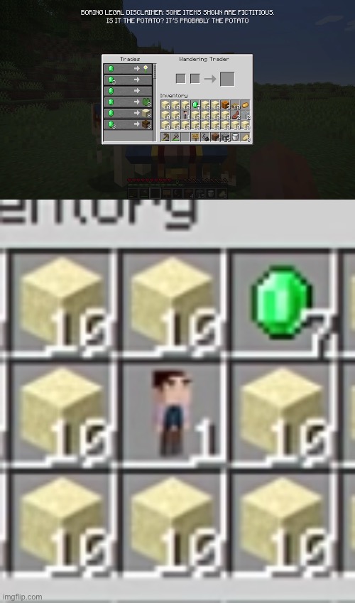 yeah it’s probably the potato definitely not Narrator | image tagged in the secrets of minecraft,yeah that makes sense | made w/ Imgflip meme maker