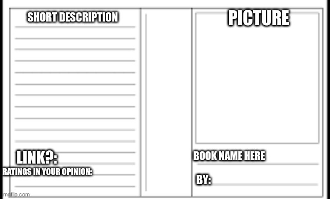 High Quality book template Blank Meme Template