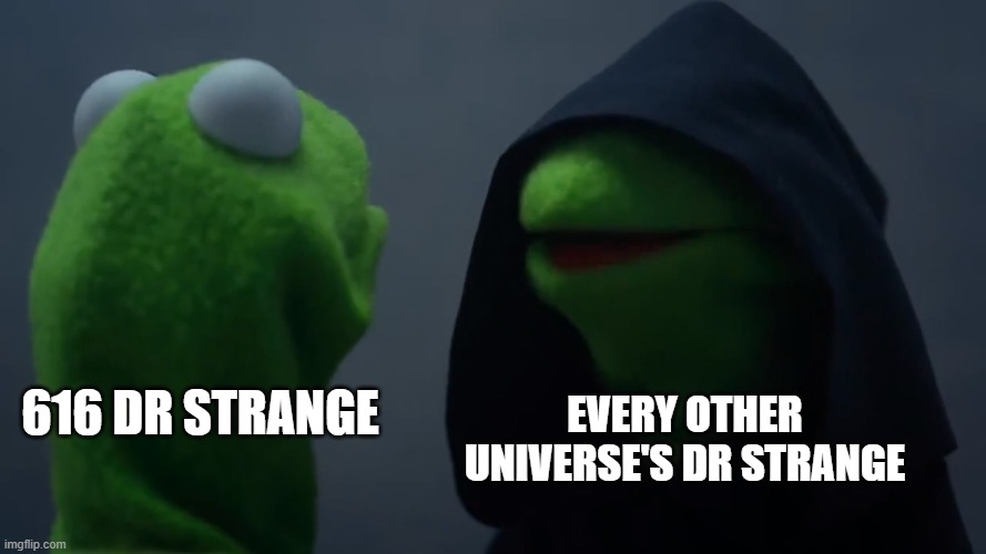 *Spoilers for Dr Strange 2 | EVERY OTHER UNIVERSE'S DR STRANGE; 616 DR STRANGE | image tagged in http //popculturelandscape com/wp-content/uploads/2014/08/muppet | made w/ Imgflip meme maker