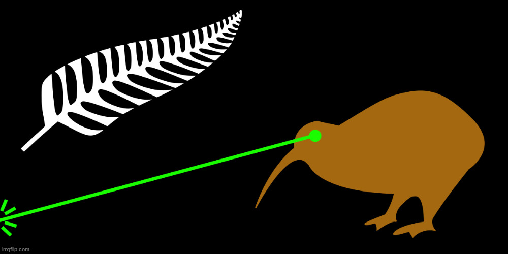 proposed flag of new zealand during 2015 known as 'Fire the Lazer' (this is real) | image tagged in shitpost status | made w/ Imgflip meme maker