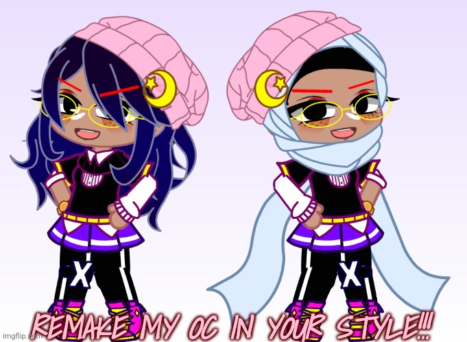 You can use any one of these two design,Use the one easier for u (I'd be happy to see the hijab one more tho-) |  REMAKE MY OC IN YOUR STYLE!!! | made w/ Imgflip meme maker