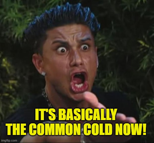 DJ Pauly D Meme | IT'S BASICALLY THE COMMON COLD NOW! | image tagged in memes,dj pauly d | made w/ Imgflip meme maker