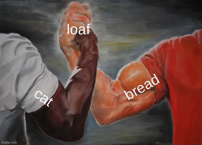 Epic Handshake | loaf; bread; cat | image tagged in memes,epic handshake | made w/ Imgflip meme maker