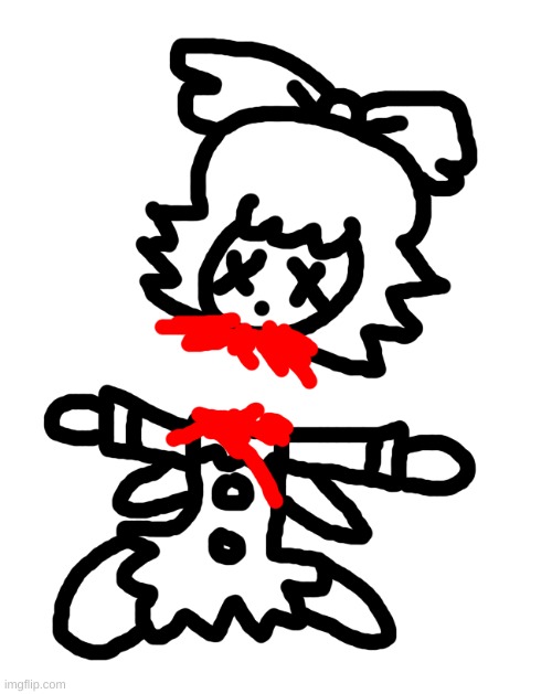 Ribbon get's decapitated lol | image tagged in ribbon,kirby,blood,gore,funny,cute | made w/ Imgflip meme maker