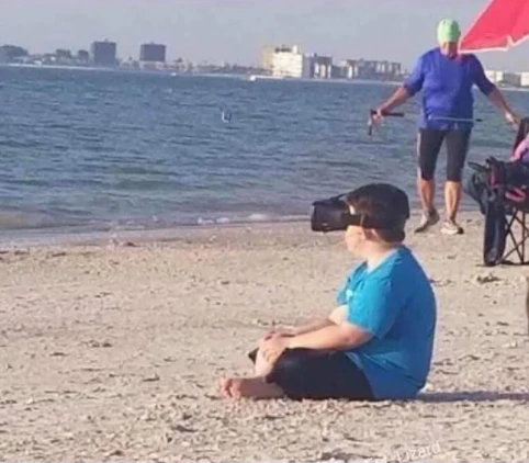High Quality VR beach Blank Meme Template