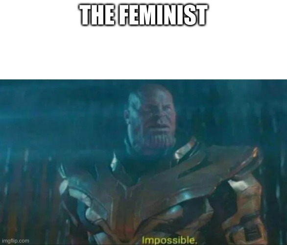 Thanos Impossible | THE FEMINIST | image tagged in thanos impossible | made w/ Imgflip meme maker