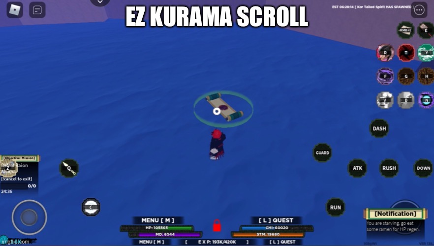 Any of y’all play Shinzo life ;-; | EZ KURAMA SCROLL | made w/ Imgflip meme maker