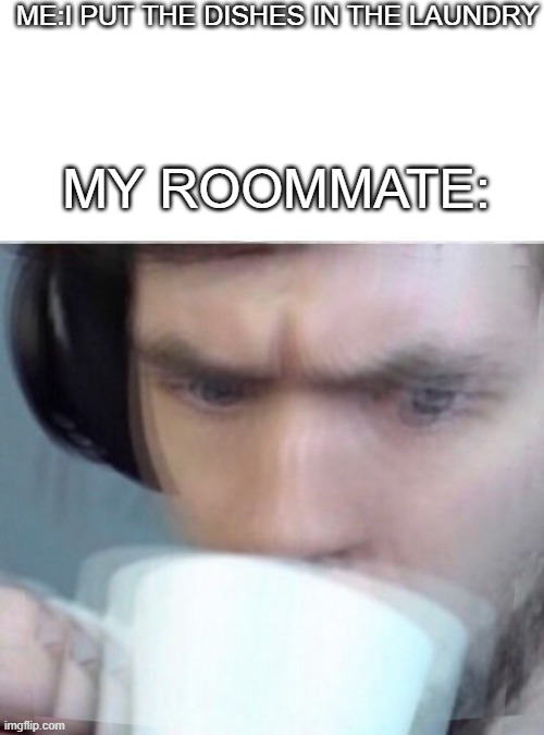 Yes |  ME:I PUT THE DISHES IN THE LAUNDRY; MY ROOMMATE: | image tagged in concerned sean intensifies | made w/ Imgflip meme maker