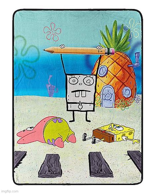image tagged in doodlebob blanket | made w/ Imgflip meme maker