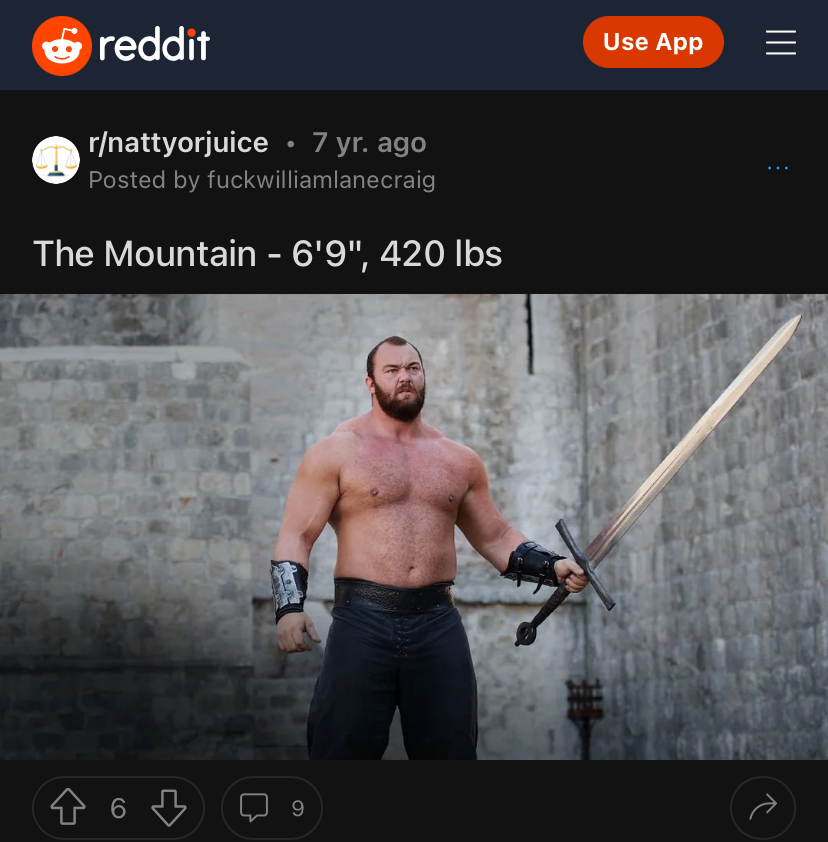 The mountain 6’9” 420 lbs. Blank Meme Template