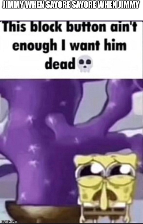 /j | JIMMY WHEN SAYORE SAYORE WHEN JIMMY | image tagged in i want him dead | made w/ Imgflip meme maker