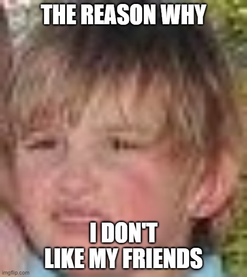 Lachy | THE REASON WHY; I DON'T LIKE MY FRIENDS | image tagged in memes | made w/ Imgflip meme maker